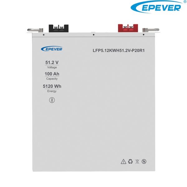 باتری لیتیوم 48 ولت 100 آمپر 5120 وات‌ساعت Epever مدل LFP5.12KWH51.2V-P20R1