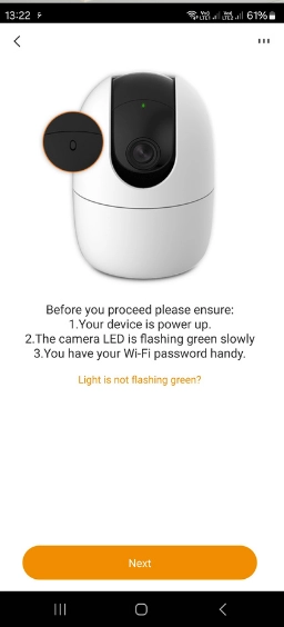 چراغ چشمک زن سبز جلوی دوربین نشان دهنده آماده اتصال بودن دوربین می باشد.