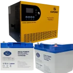 پکیج برق اضطراری یورونت 2050VA + دو باتری AGM ایبیزا 45Ah | ظرفیت مؤثر 535Wh