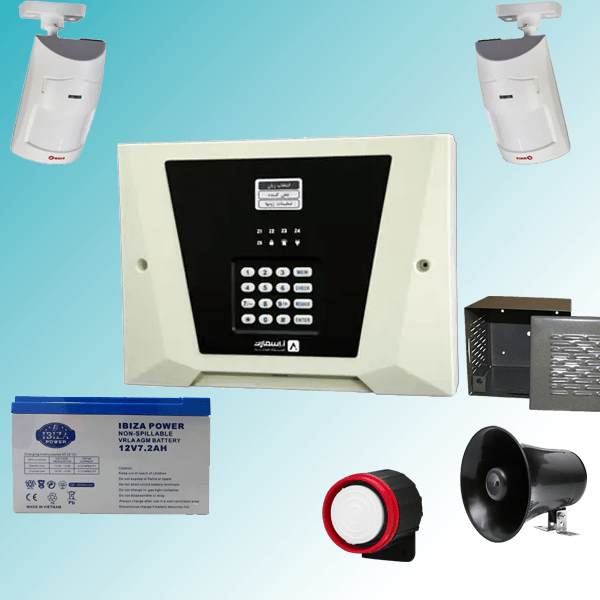 پکیج دزدگیر A20 با چشمی AZ2 و باتری 7 آمپر