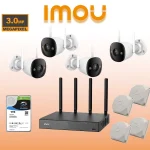 پکیج دوربین مداربسته بی‌سیم Imou 4 دوربین 3MP | NVR وایرلس 10 کانال + هارد 1TB SkyHawk