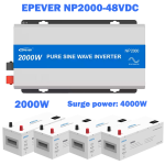 اینورتر سینوسی 2000 وات 48 ولت EPEVER مدل NP2000‑42 با راندمان بالا، توان لحظه‌ای 4000 وات و خروجی 220/230 ولت؛ مناسب سیستم‌های خورشیدی و برق اضطراری.