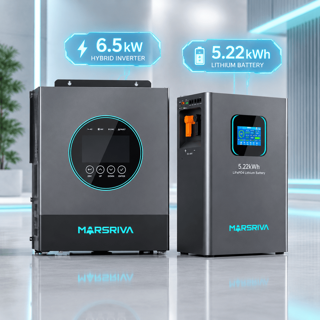 پکیج برق اضطراری مارسیوا اینورتر 6.5 کیلووات و باتری لیتیومی 5.22 کیلووات ساعت